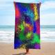 arc-en-ciel tie-dye microfibre éponge tissu plage serviette de bain bord de mer assis couverture châle sueur serviette