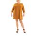 Jewel Neck Three-quarter Sleeve High Tech Dress