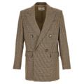 Houndstooth Blazer Jackets Beige