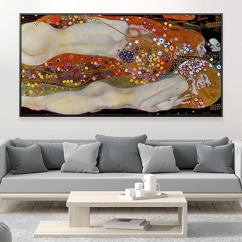 Gustav Klimt Wasserschlangen Ölgemälde handgemalt Gustav Klimt Ölgemälde Gustav Klimt Gemälde Frau Vintage Kunst Dekor Gemälde Image