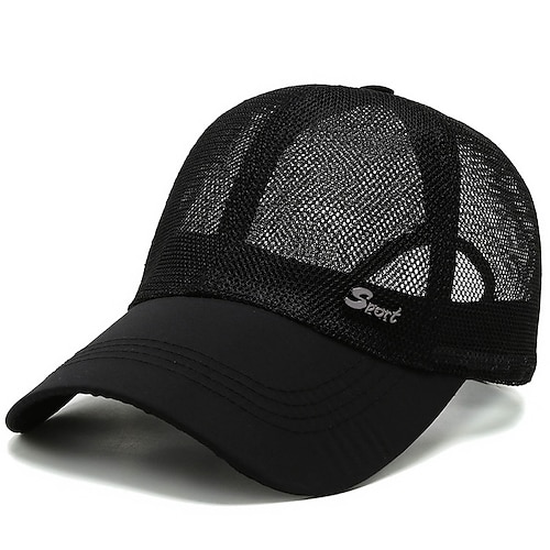 Herren Cap Basecap Schwarz Dunkel Blau Maschen Reise Strand Design Outdoor Urlaub Glatt Einstellbar Modisch Image