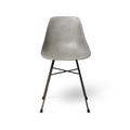 Chaise design vintage industriel en béton gris et acier - 46x43cm