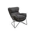 Fauteuil en velours gris