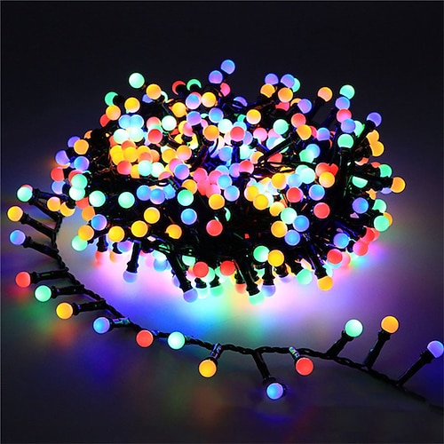 Elegante Hochzeitsfeier Empfang Lichterkette – 10M/5M 250/500 LEDs Knaller Mini Ball Feenlichter 8 Modi Außen Lichterkette für Heimdekoration Image