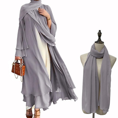 Damen Kleid Abaya Hijab / Khimar Religiös Saudi-Arabisch Arabisch Muslim Ramadan Erwachsene Kleid Kopfschmuck Image