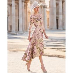 A-Line Mutter der Braut Kleid Hochzeitsgast Elegant Vintage V-Ausschnitt Knöchellänge Satin Kurzarm mit Blumen Derby Kleid Renntagskleid Hochzeitsgastkleid 2025 kostenlose Maßanfertigung