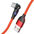 180 cavo dati a gomito cavo di ricarica rotante qc3.0 protocollo di ricarica rapida corrente 3a5a adatto per telefoni Android di tipo c