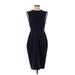 L.K. Bennett Casual Dress - Midi Crew Neck Sleeveless: Blue Print Dresses - Women's Size 8