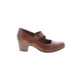 Clarks Heels: Loafers Chunky Heel Boho Chic Brown Print Shoes - Women's Size 6 - Round Toe