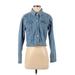 Forever 21 Denim Jacket: Short Blue Print Jackets & Outerwear - Women's Size Small