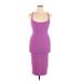 Privacy Please Casual Dress - Bodycon Scoop Neck Sleeveless: Purple Print Dresses - Women's Size Medium