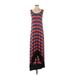 Kensie Casual Dress - Maxi: Red Stripes Dresses - Women's Size X-Small
