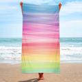 Rainbow Tie-dye Microfiber Terry Cloth Beach Bath Towel Seaside Sitting Blanket Shawl Sweat Towel