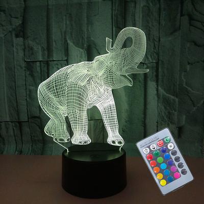 Elephant 3D Night Light for Kids 3D Lamp with 16 Colors Changing Remote Control Elephant Toys Girls Women Baby Boys Gifts