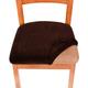 2 Pcs Velvet Dining Chair Seat Covers Black White Slipcover, Stretch Fitted Dining Room Cushion Cover,Removable Washable Furniture Protector with Ties