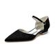 Women's Wedding Shoes Flats Print Shoes Wedding Party Daily Embroidered Wedding Flats Bridal Shoes Bridesmaid Shoes Embroidery Flat Heel Pointed Toe Elegant Fashion Lace Ankle Strap Black White Ivory