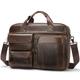 Men Genuine Cowhide Leather Briefcase Work Handbag Suitable For Business Travel With A 14inch Computer Pocket