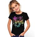 Kids Girls' T shirt Cartoon Casual Short Sleeve Crewneck Active Cotton 7-13 Years Summer Black White Ivory