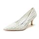 Women's Wedding Shoes Pumps Ladies Shoes Valentines Gifts White Shoes Wedding Party Daily Embroidered Bridal Shoes Bridesmaid Shoes Wedding Sneakers Embroidery Low Heel Pointed Toe Cute Minimalism