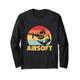 Softair Player Silhouette Retro Vintage Sunset Design Langarmshirt