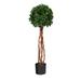HomeStock 3.5Ft. English Modern Marvel Single Ball Topiary Artificial Tree With Trunk Uv Resistant (Indoor/Outdoor)