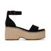 TOMS Women's Black Laila Suede Platform Sandals, Size 12