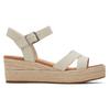 TOMS Women's Audrey Cream Suede Wedge Sandals Natural/White, Size 7.5