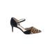 Louise Et Cie Heels: D'Orsay Stiletto Cocktail Party Black Leopard Print Shoes - Women's Size 8 1/2 - Pointed Toe