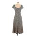 Jessica Simpson Casual Dress - Midi Scoop Neck Short sleeves: Brown Dresses - Women's Size X-Small