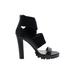 Lisa for DONALD J PLINER Heels: Black Print Shoes - Women's Size 8 - Open Toe