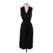 Banana Republic Casual Dress - Shirtdress V-Neck Sleeveless: Black Solid Dresses - Women's Size 2