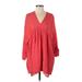 IRO Casual Dress - Mini V Neck 3/4 sleeves: Red Print Dresses - Women's Size 34