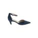 Boden Heels: Pumps Kitten Heel Minimalist Blue Solid Shoes - Women's Size 38 - Pointed Toe