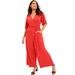 Plus Size Women's Wide-Leg Jumpsuit by June+Vie in Nectarine (Size 10/12)