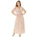 Plus Size Women's Sequined Capelet Gown by Roaman's in Pale Blush (Size 32 W)