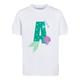 Kurzarmshirt F4NT4STIC "Kinder Disney Alphabet A Is For Ariel-BLK with Kids Basic Tee" Gr. 122/128, weiß (white) Mädchen Shirts T-Shirts