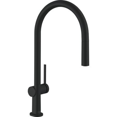 Küchenarmatur HANSGROHE "Talis M54", schwarz (mattschwarz), H:435cm T:26,3cm, Armaturen, 210 Ausziehauslauf 1 Strahlart