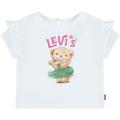 Print-Shirt LEVI'S KIDS "LVG HULA RUFFLE SHOULDER TEE" Gr. 12M (80), weiß (bright white) Baby Shirts T-Shirts