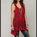 Free People Dresses | Free People Voile And Lace Trapeze Slip Dress With Ruffled Hem Xs | Color: Black/Red | Size: Xs