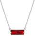 Giani Bernini Jewelry | Giani Bernini Crystal Rectangle Solitaire Pendant Necklace In Sterling Silver | Color: Red | Size: Os