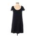 Theory Casual Dress - Shift Scoop Neck Short sleeves: Black Print Dresses - Women's Size 4