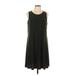 AK Anne Klein Casual Dress - Shift: Black Solid Dresses - Women's Size Large