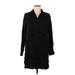 H&M Casual Dress - Shirtdress Collared 3/4 sleeves: Black Print Dresses - Women's Size Medium