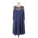 Lane Bryant Casual Dress - A-Line Cold Shoulder Sleeveless: Blue Solid Dresses - Women's Size 26 Plus