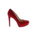 Jessica Simpson Heels: Pumps Stiletto Minimalist Red Solid Shoes - Women's Size 7 1/2 - Round Toe