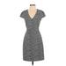 Express Casual Dress - Sheath V Neck Short sleeves: Gray Dresses - Women's Size Small