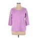 Isaac Mizrahi LIVE! Short Sleeve T-Shirt: Purple Print Tops - Women's Size 1X