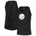 Women's New Era Black Pittsburgh Steelers Plus Size Space Dye Active Tank Top