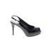 Stuart Weitzman Heels: Pumps Platform Cocktail Party Black Solid Shoes - Women's Size 7 1/2 - Peep Toe