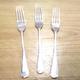 3 Silverplate forks set salad forks Rattail flatware forks by Nowill and Sons vintage dessert forks Sheffield silver cutlery from England (I